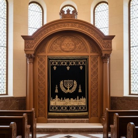 Premium Handcrafted Wood Aron Kodesh Synagogue Furniture Manufacturer & Supplier Traditional Torah Ark