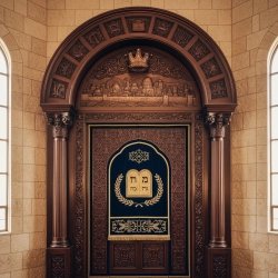 Exquisite Hand-Carved Premium Hardwood Aron Kodesh - Master-Crafted Synagogue Torah Ark by Leading Furniture Manufacturer