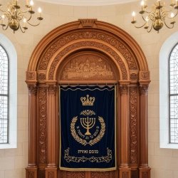 Exquisite Hand-Carved Wooden Aron Kodesh Premium Synagogue Holy Ark Furniture Manufacturer Bespoke Sanctuary Craftsmanship
