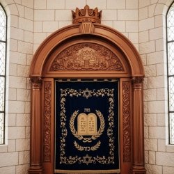 Mastercrafted Aron Kodesh Torah Ark: Exquisite Hand-Carved Hardwood Synagogue Furniture, Premium Quality by Leading Manufacturer