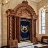 Luxurious Hand-Carved Aron Kodesh Ornate Wood Synagogue Holy Ark Premium Sanctuary Furniture by Expert Artisans