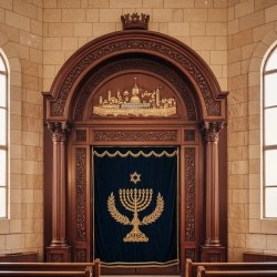 Exquisite Hand-Carved Aron Kodesh Torah Ark Ornate Synagogue Furniture Premium Craftsmanship by Leading Manufacturer