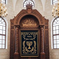 Exquisite Hand-Carved Wooden Aron Kodesh Torah Ark Premium Synagogue Furniture Manufacturer Quality