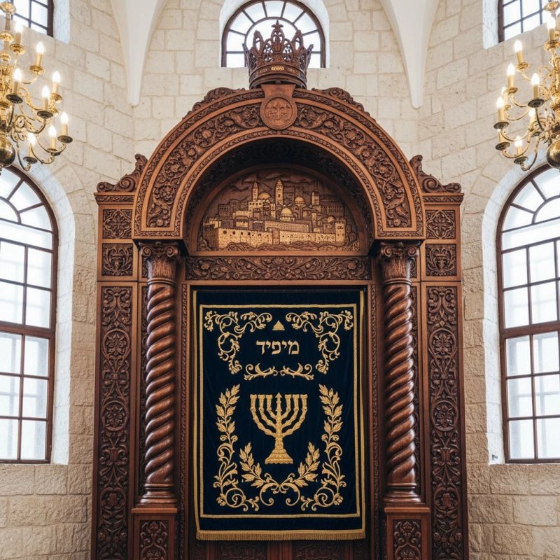 Exquisite Hand-Carved Wooden Aron Kodesh Torah Ark Premium Synagogue Furniture Manufacturer Quality Exquisite Hand-Carved Wooden Aron Kodesh Torah Ark Premium Synagogue Furniture Manufacturer Quality
