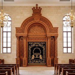 Exquisite Hand-Carved Wooden Aron Kodesh Traditional Synagogue Holy Ark by Premium Furniture Manufacturer Superior Craftsmanship