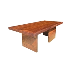 Mulyoharjo Furniture Monkey Pod Wood Slab Dining Table 1526