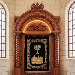 Premium Hand-Carved Wooden Aron Kodesh Synagogue Holy Ark Furniture by Expert Manufacturer & Supplier