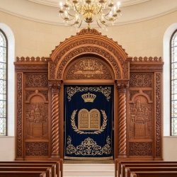 Exquisite Hand-Carved Wood Aron Kodesh Premium Synagogue Furniture Manufacturer Artisanal Torah Ark Supplier