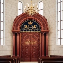 Grand Handcrafted Aron Kodesh Holy Ark for Synagogue, Premium Wood Furniture by Leading Manufacturer and Supplier