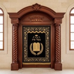 Exquisite Handcrafted Aron Kodesh Holy Ark Solid Wood Synagogue Furniture by Premium Manufacturer Torah Ark for Sacred Spaces