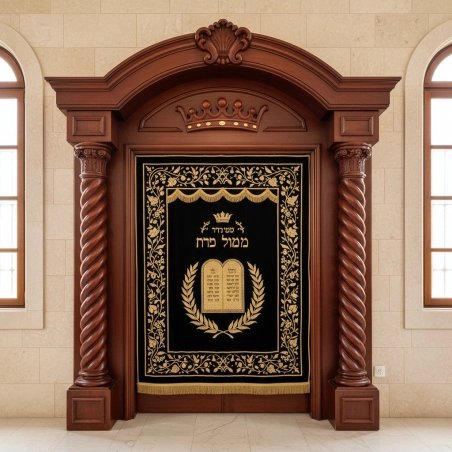 Exquisite Handcrafted Aron Kodesh Holy Ark Solid Wood Synagogue Furniture by Premium Manufacturer Torah Ark for Sacred Spaces