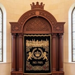 Exquisite Handcrafted Wooden Aron Kodesh - Ornate Synagogue Holy Ark by Premium Furniture Manufacturer