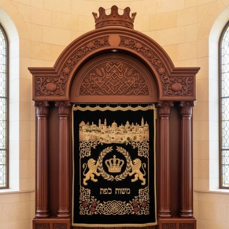 Exquisite Handcrafted Wooden Aron Kodesh - Ornate Synagogue Holy Ark by Premium Furniture Manufacturer