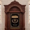Master-Crafted Aron Kodesh Ornate Hardwood Holy Ark Gilded Judaic Motifs Synagogue Furniture Manufacturer