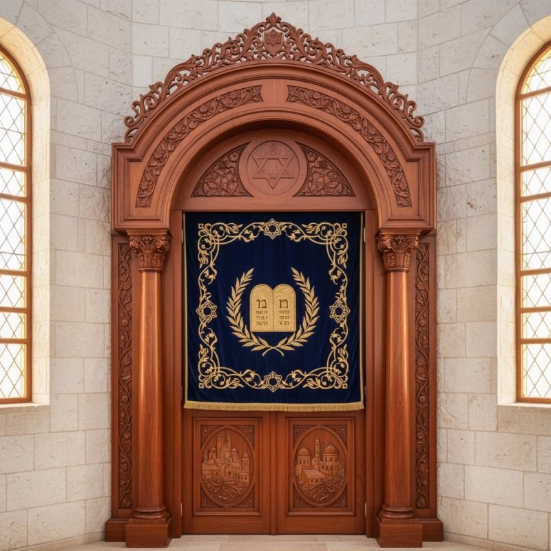 Exquisite Hand-Carved Aron Kodesh, Premium Synagogue Furniture by Master Craftsmen, Superior Quality Wood Torah Ark Supplier Exquisite Hand-Carved Aron Kodesh, Premium Synagogue Furniture by Master Craftsmen, Superior Quality Wood Torah Ark Supplier