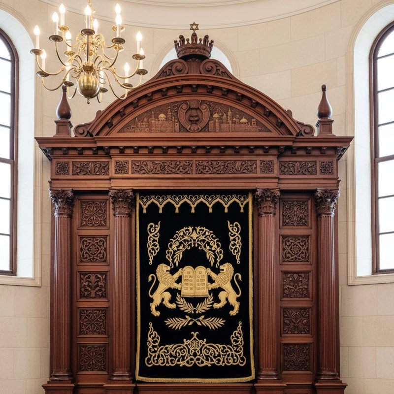 Manufacturer's Classic Hand-Carved Wooden Aron Kodesh Majestic Synagogue Holy Ark Furniture Premium Quality Aron Hakodesh Manufacturer's Classic Hand-Carved Wooden Aron Kodesh Majestic Synagogue Holy Ark Furniture Premium Quality Aron Hakodesh