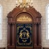 Premier Manufacturer Handcrafted Aron Kodesh - Ornate Solid Hardwood Synagogue Ark with Jerusalem Relief, Torah Embroidery