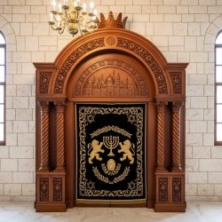Exquisite Hand-Carved Solid Wood Aron Kodesh Premium Synagogue Holy Ark by Expert Furniture Manufacturer & Supplier