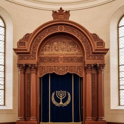 Premium Hand-Carved Aron Kodesh Exquisite Synagogue Ark by Master Craftsmen Superior Quality Jewish Furniture Manufacturer