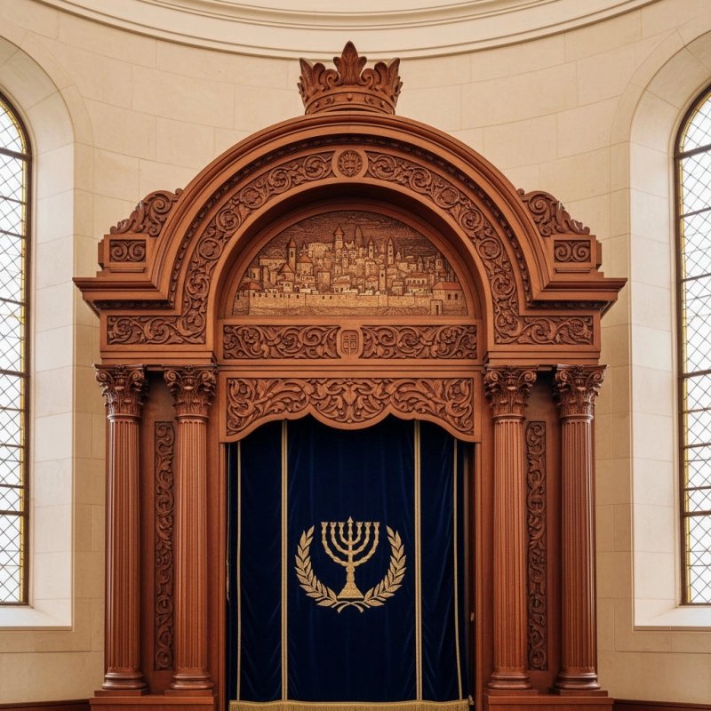 Premium Hand-Carved Aron Kodesh Exquisite Synagogue Ark by Master Craftsmen Superior Quality Jewish Furniture Manufacturer Premium Hand-Carved Aron Kodesh Exquisite Synagogue Ark by Master Craftsmen Superior Quality Jewish Furniture Manufacturer