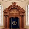 Premium Hand-Carved Aron Kodesh Exquisite Synagogue Ark by Master Craftsmen Superior Quality Jewish Furniture Manufacturer
