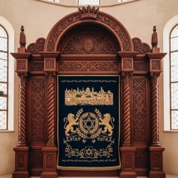 Exquisite Handcrafted Solid Wood Aron Kodesh Premium Synagogue Holy Ark by Renowned Furniture Manufacturer
