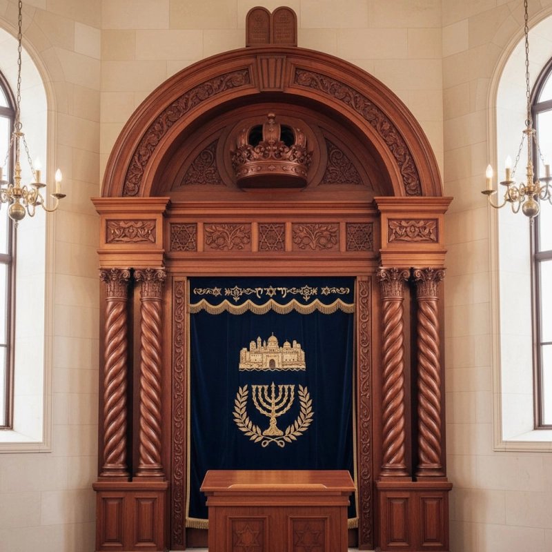 Hand-Carved Aron Kodesh Synagogue Ark - Premium Bespoke Judaica Furniture by Expert Manufacturer, Unparalleled Craftsmanship Hand-Carved Aron Kodesh Synagogue Ark - Premium Bespoke Judaica Furniture by Expert Manufacturer, Unparalleled Craftsmanship