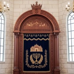 Premium Hand-Carved Aron Kodesh, Exquisite Synagogue Furniture by Master Craftsmen - Dedicated Manufacturer of Custom Torah Arks