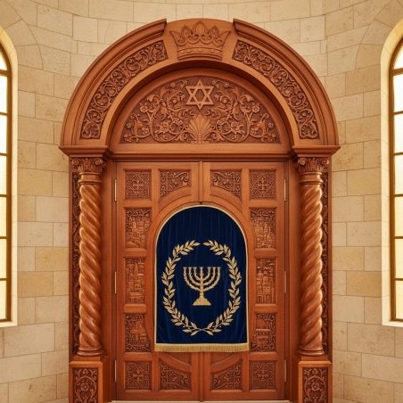 Premium Hand-Carved Wooden Aron Kodesh Exquisite Synagogue Furniture Supplier & Manufacturer Custom Sanctuary Ark Production