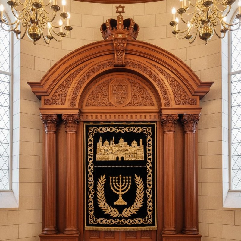 Grand Handcrafted Wooden Aron Kodesh - Premium Synagogue Holy Ark Furniture from Expert Craftsmen Manufacturer and Supplier Grand Handcrafted Wooden Aron Kodesh - Premium Synagogue Holy Ark Furniture from Expert Craftsmen Manufacturer and Supplier