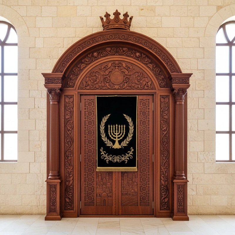 Exquisite Handcrafted Solid Wood Aron Kodesh Torah Ark - Premium Synagogue Furniture by Expert Manufacturers & Suppliers