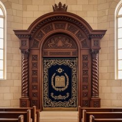 Exquisite Hand-Carved Hardwood Aron Kodesh Synagogue Holy Ark by Premium Furniture Manufacturer Superior Craftsmanship