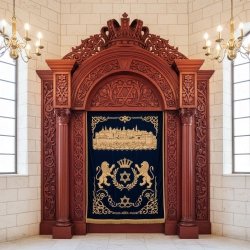 Artisan Carved Aron Kodesh Synagogue Ark - Premium Hardwood, Handcrafted by Leading Furniture Manufacturer