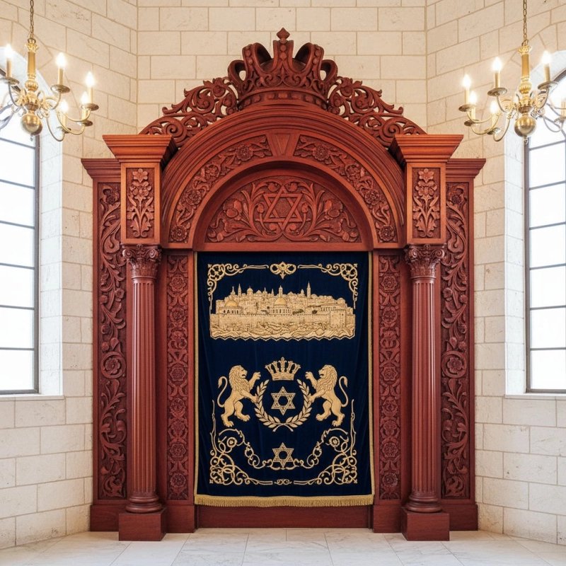 Artisan Carved Aron Kodesh Synagogue Ark - Premium Hardwood, Handcrafted by Leading Furniture Manufacturer Artisan Carved Aron Kodesh Synagogue Ark - Premium Hardwood, Handcrafted by Leading Furniture Manufacturer