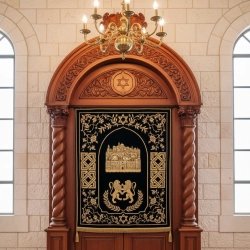 Premium Hand-Carved Wooden Aron Kodesh - Exquisite Holy Ark, Synagogue Furniture by Leading Manufacturer & Supplier.