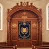 Masterfully Hand-Carved Aron Kodesh - Solid Wood Synagogue Holy Ark by Premier Furniture Manufacturer.