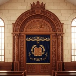Leading Manufacturer's Hand-Carved Wooden Aron Kodesh Exquisite Synagogue Furniture Artisanal Holy Ark Supplier