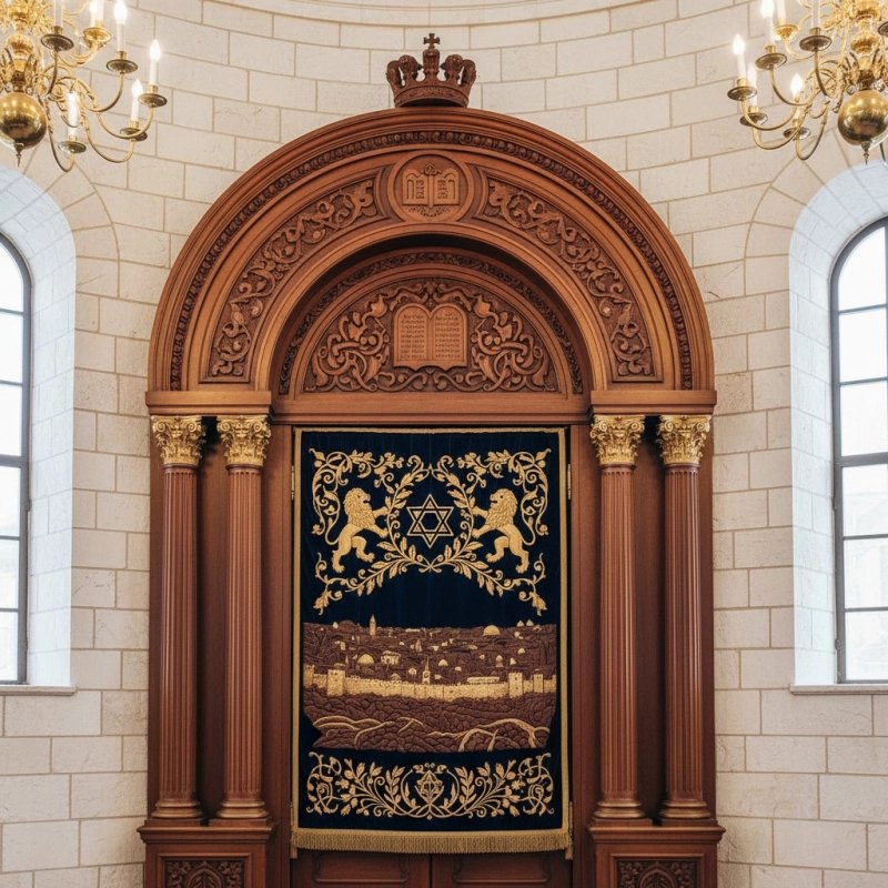 Exquisite Handcrafted Aron Kodesh Premium Solid Wood Synagogue Ark Manufacturer Quality Sacred Furniture Exquisite Handcrafted Aron Kodesh Premium Solid Wood Synagogue Ark Manufacturer Quality Sacred Furniture