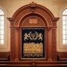 Exquisite Hand-Carved Hardwood Aron Kodesh Master-Crafted Synagogue Furniture Premium Quality Holy Ark for Sacred Spaces