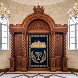 Bespoke Solid Wood Aron Kodesh, Artisan Synagogue Ark by Premier Manufacturer, Superior Quality Craftsmanship