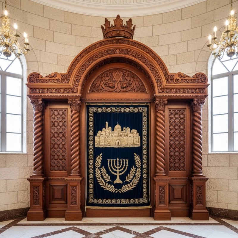 Bespoke Solid Wood Aron Kodesh, Artisan Synagogue Ark by Premier Manufacturer, Superior Quality Craftsmanship Bespoke Solid Wood Aron Kodesh, Artisan Synagogue Ark by Premier Manufacturer, Superior Quality Craftsmanship
