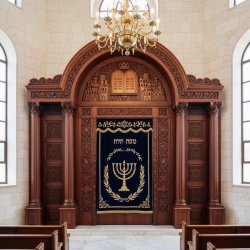 Exquisite Hand-Carved Solid Wood Aron Kodesh Premium Synagogue Ark by Leading Furniture Manufacturer