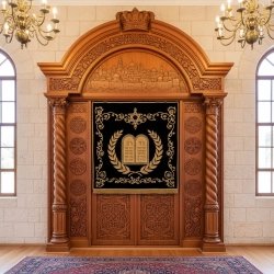 Exquisite Handcrafted Aron Kodesh Premier Furniture Manufacturer Synagogue Ark Artisanal Wooden Shul Furniture