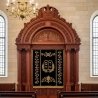 Premium Hand-Carved Wood Aron Kodesh, Elegant Synagogue Holy Ark, Expertly Crafted Sanctuary Furniture Manufacturer