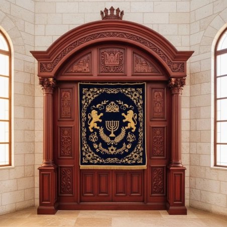 Exquisite Solid Wood Aron Kodesh Hand-Carved Synagogue Holy Ark Premium Manufacturer Quality & Supplier Excellence