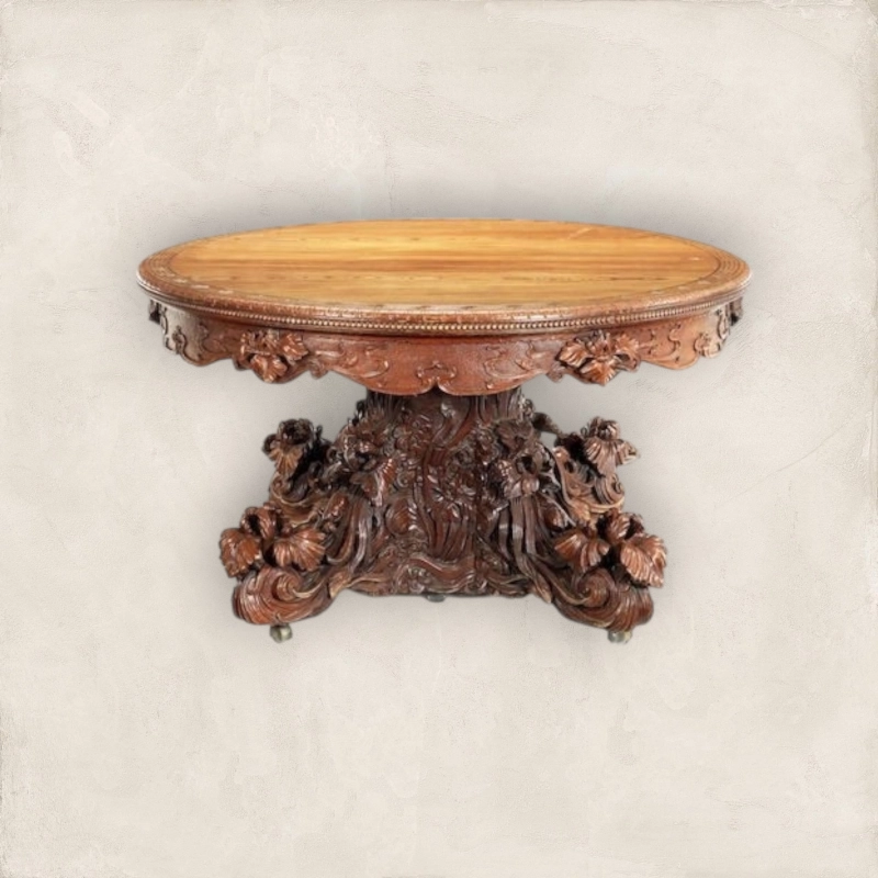 Furniture Colonial Design Round Table 1552