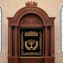 Exquisite Handcrafted Aron Kodesh - Ornate Synagogue Holy Ark by Expert Manufacturers - Premium Solid Wood Religious Furniture