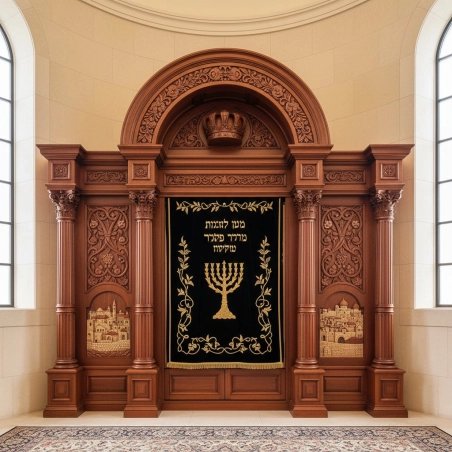 Premier Hand-Carved Aron Kodesh - Synagogue Ark Furniture, Exemplary Judaica Craftsmanship & Manufacturing Quality