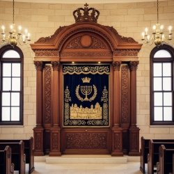 Premier Manufacturer's Hand-Carved Aron Kodesh Holy Ark - Exquisite Ornate Hardwood Synagogue Furnishing