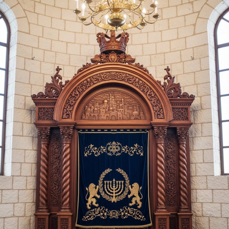 Exquisite Hand-Carved Wooden Aron Kodesh, Premium Synagogue Furniture by Leading Manufacturer for Timeless Devotion Exquisite Hand-Carved Wooden Aron Kodesh, Premium Synagogue Furniture by Leading Manufacturer for Timeless Devotion